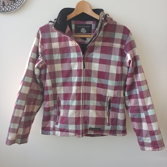 Misty Mountain Jackets & Blazers - Misty Mountain Women’s Plaid Red/White Technical Outerwear Jacket Size M